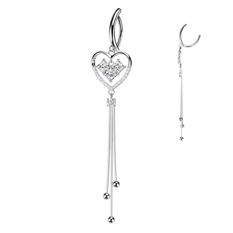 Sylvia Big Heart Dangle Belly Ring