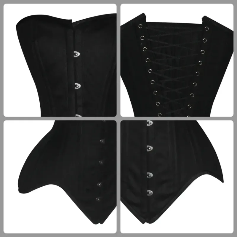 Lillith Black Cotton Overbust Corset