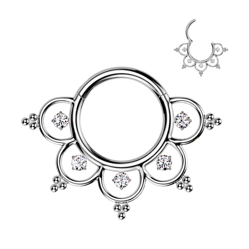 Flora Bloom Hinged Ring Clear