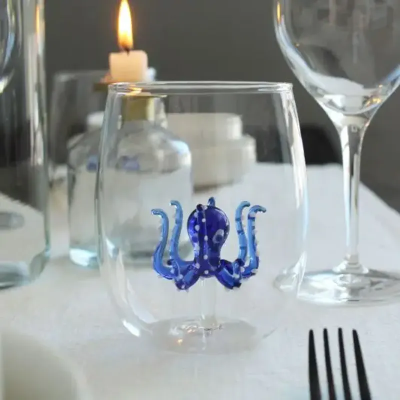 Handmade Drinking Glasses Octopus 
