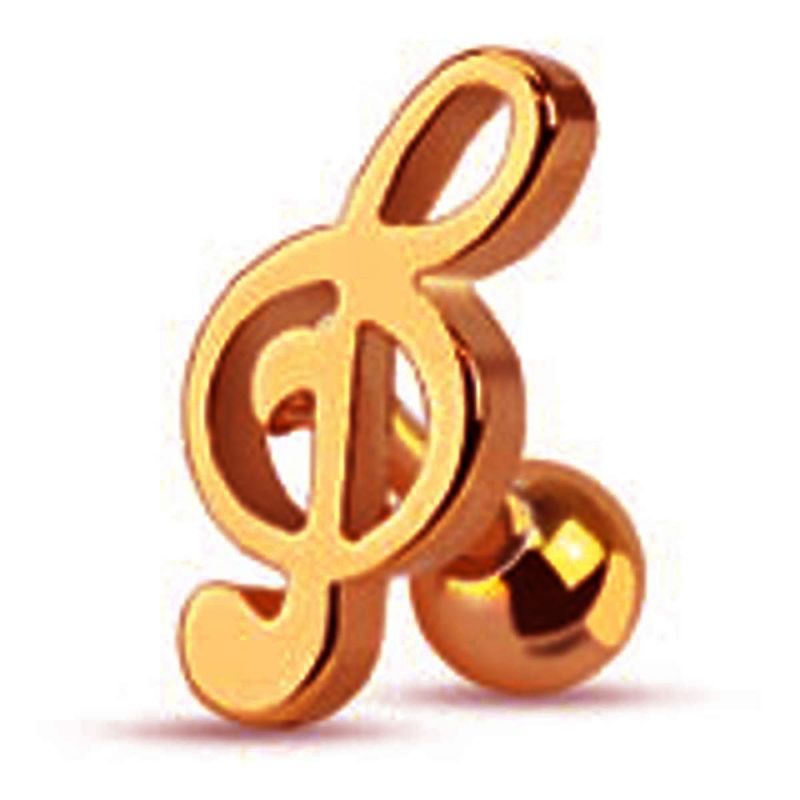 Music Note Barbell Rose Gold