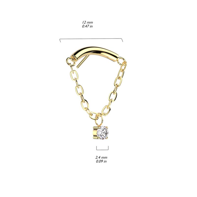 Lynx Chain Dangle Push-fit Gem Clear