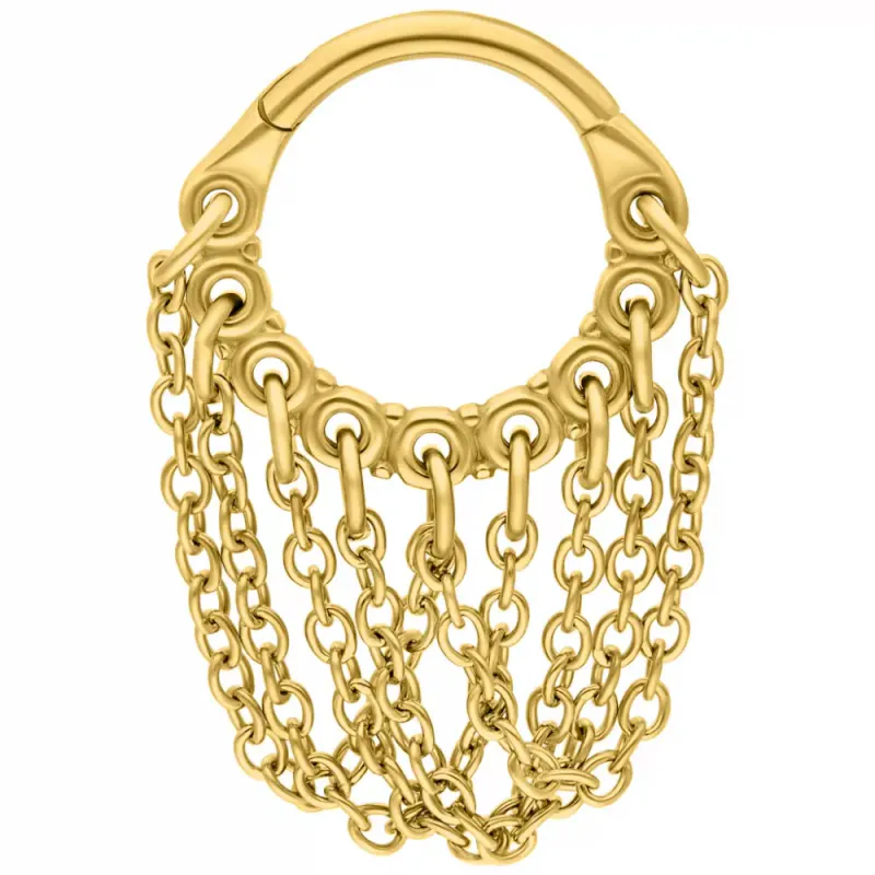 Gold Chains Twisted Hinged Ring 