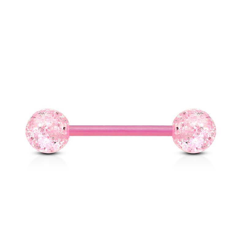 Acrylic Barbell Glitter Pink