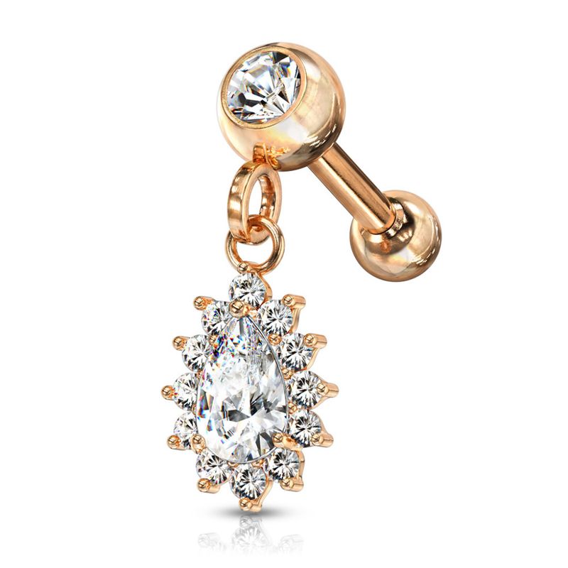 Emilie Dangle Barbell Rose Gold