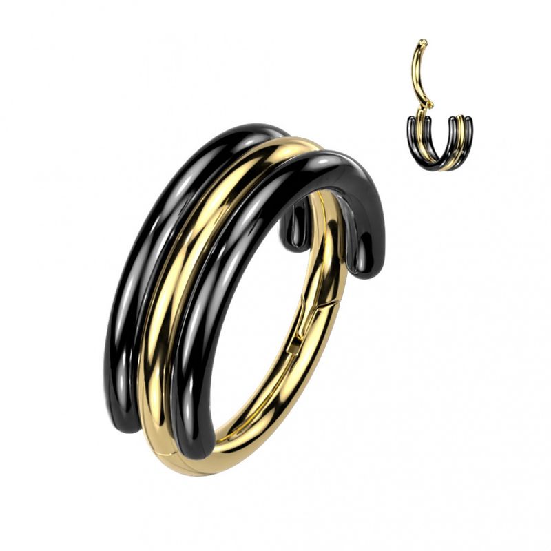 Jake Hinged Ring Black and Gold