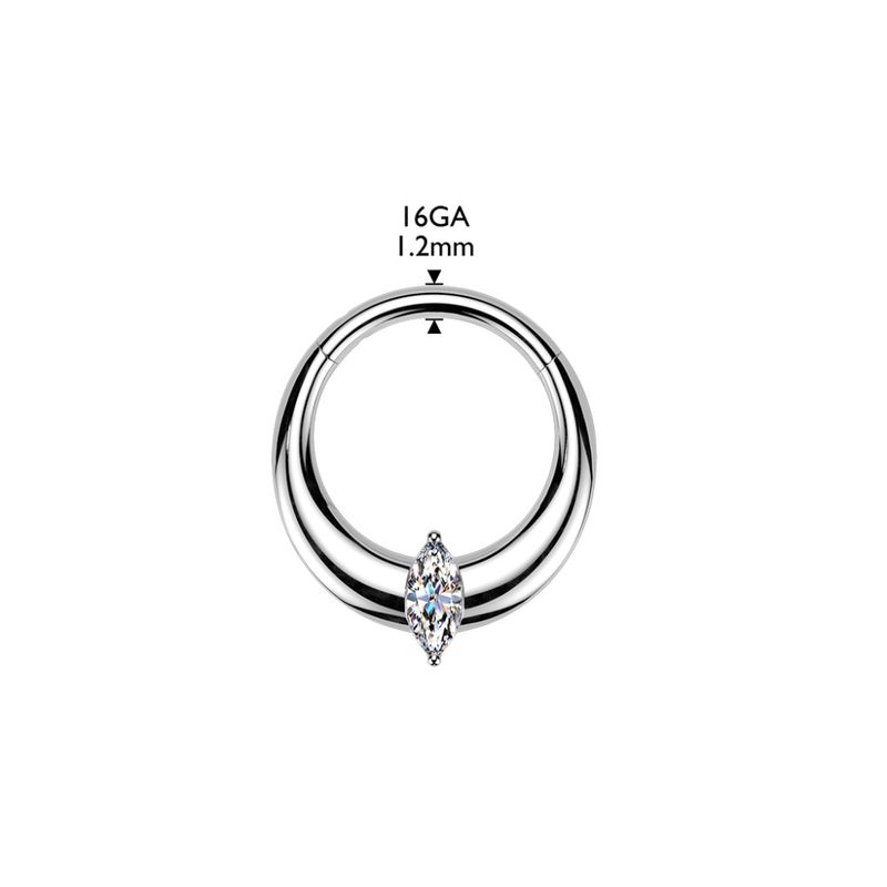 Danielle Eclipse Hinged Ring Gold Clear