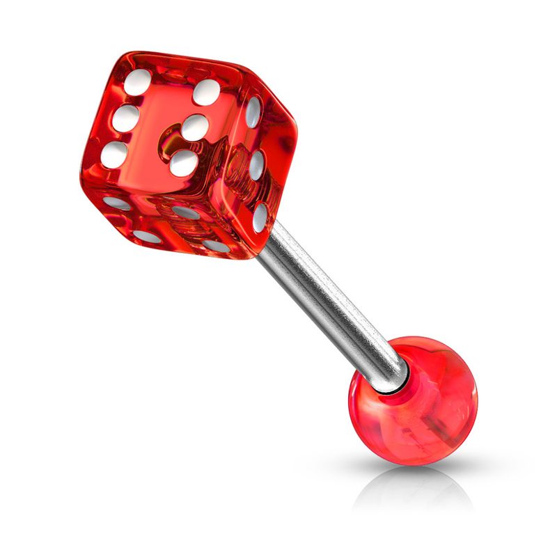 Acrylic Barbell Dice Red