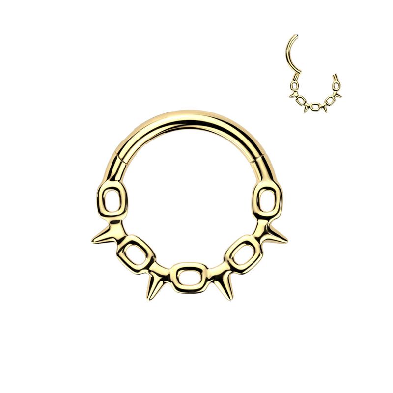 Barbed Wire Hinged Ring Gold