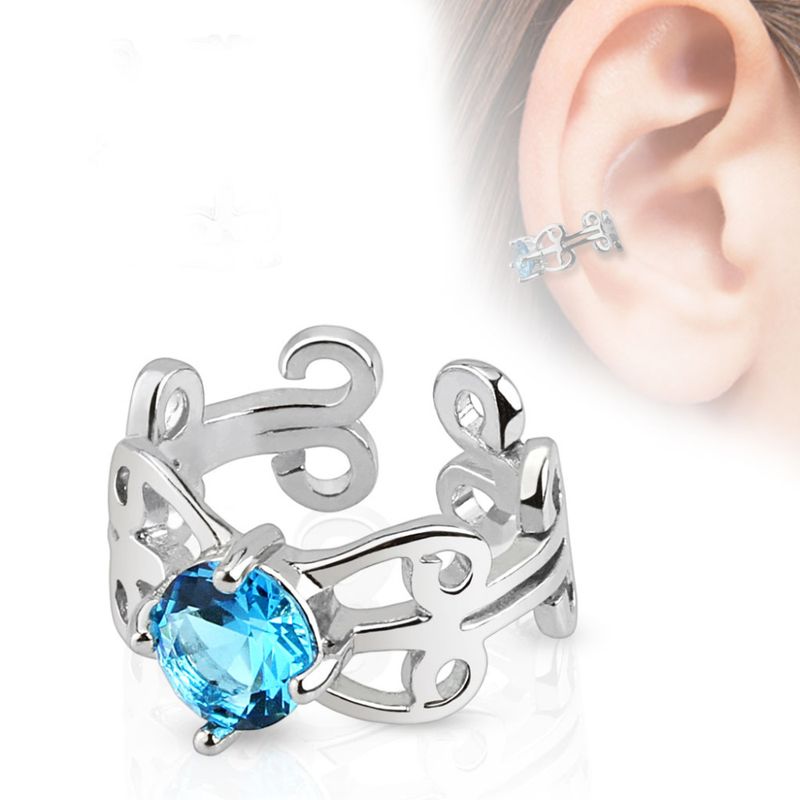 Fake Ear Cuff Daisy Blue