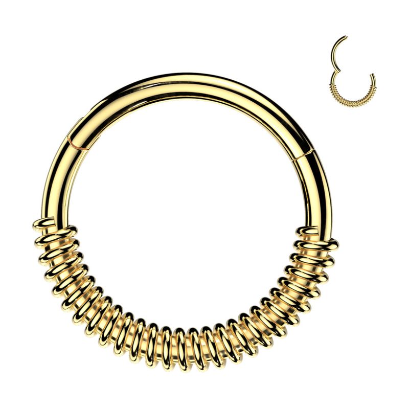 Coil Hinged Segment Ring Gold