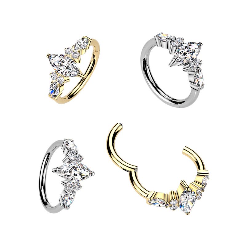 Nova Hinged Segment Ring Gold Clear