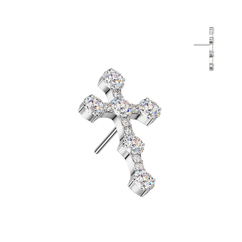 Big Crystal Cross Push-fit Clear