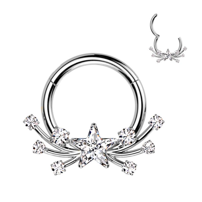 Shooting Stars Hinged Ring Clear
