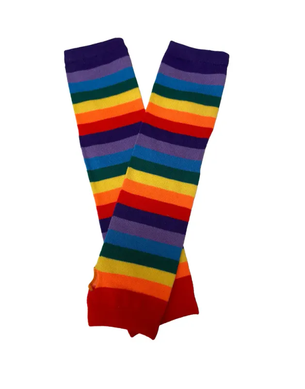 Rainbow Fingerless Gloves Red