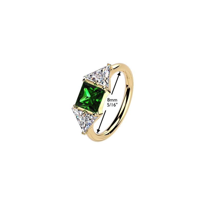 Evelyn Hinged Ring Gold and Emerald