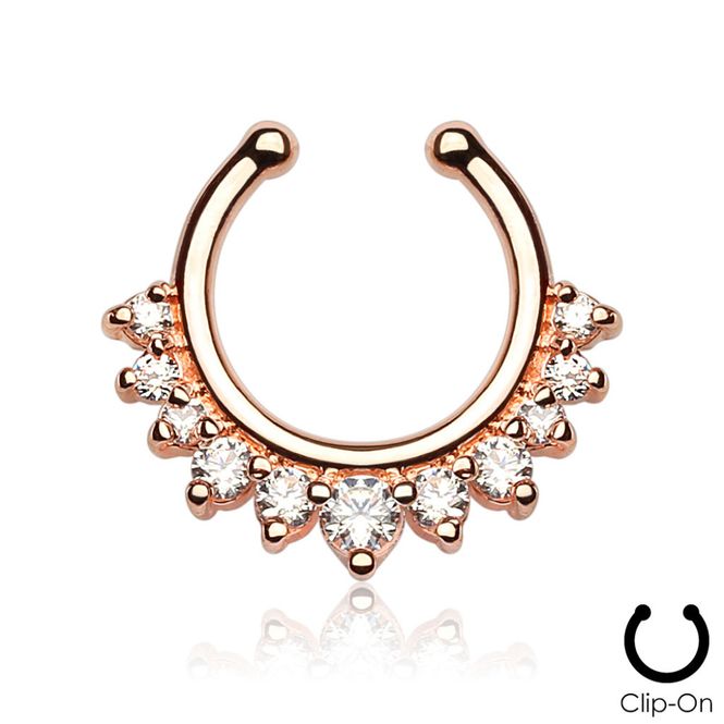 Huvudbild Fake Septum Ring Sunny Rose Gold Clear