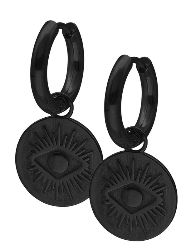 Little Luminous Eye Hoops Black