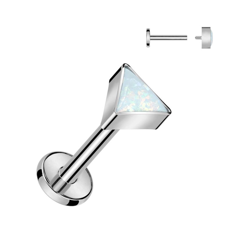 Tria Opal Internally Threaded Labret White