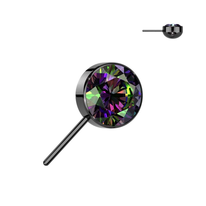 Front Facing Gem Push-fit Black Vitrail Medium