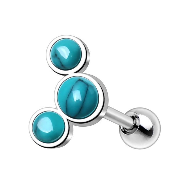 Triple Turquoise Barbell 