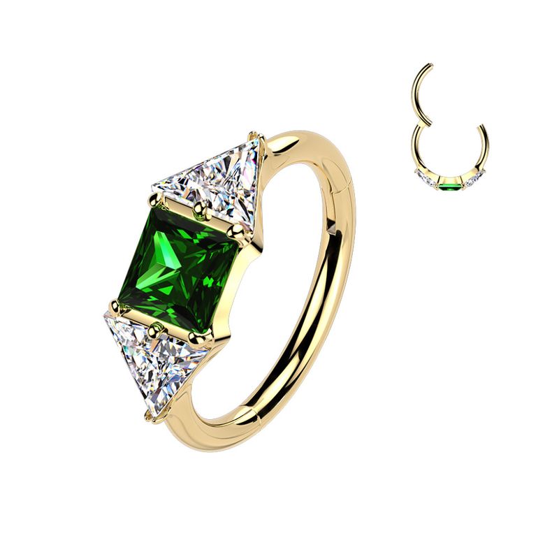 Evelyn Hinged Ring Gold and Emerald