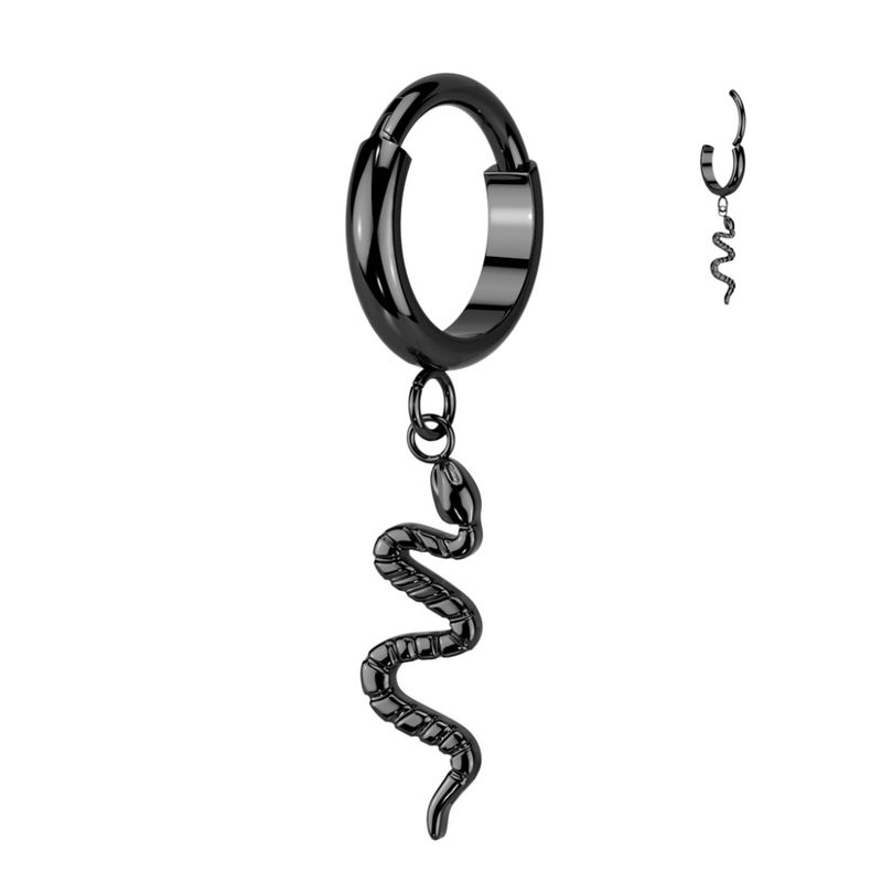 X Snake Ring Black