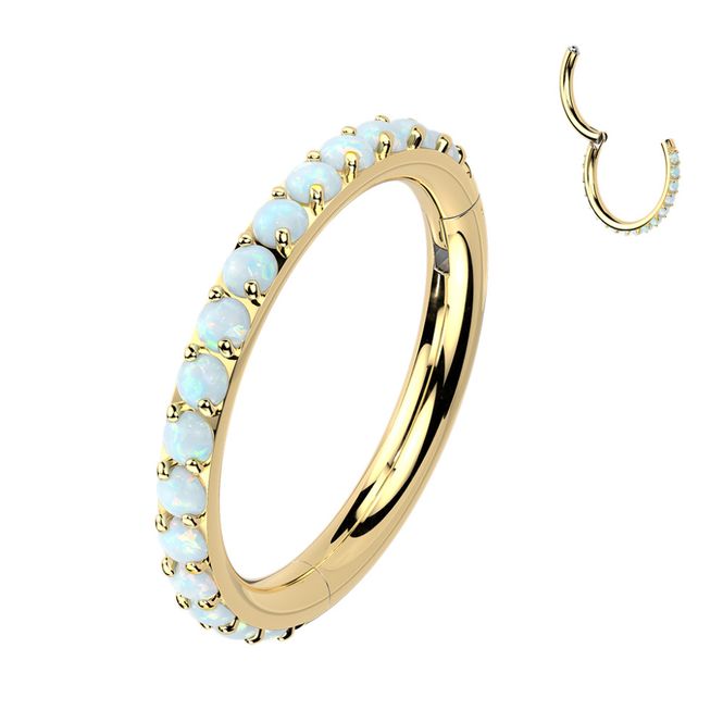 Main Image Embla Opal Hinged Ring Gold ...