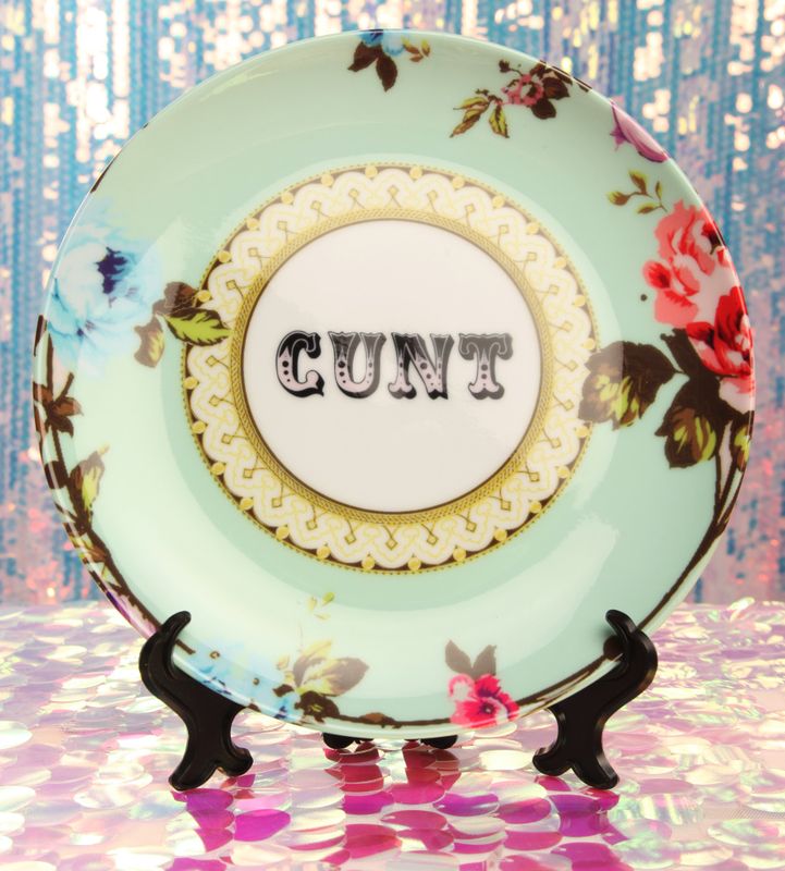 See You Next Tuesday Cunt  Plate  Green Medium