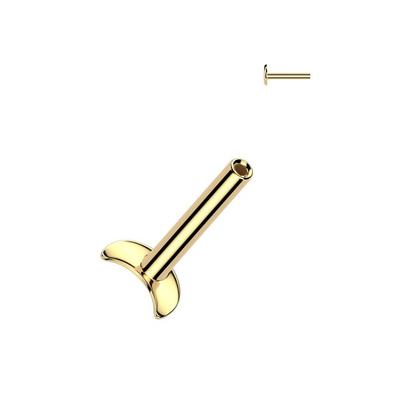 Push-fit Threadless Moon Labret Gold