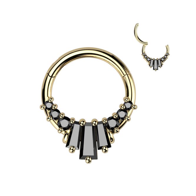 Hovedbilde Denice Hinged Ring Gold Black